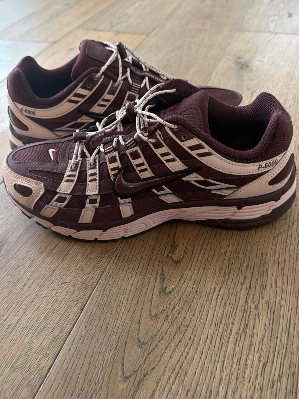 Nike Women's P-6000 Sneakers in Burgundy and Light Pink